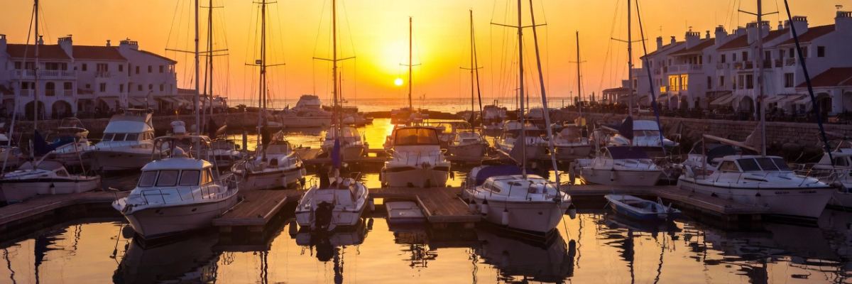 Marina slips with moored boats at a member-owned marina